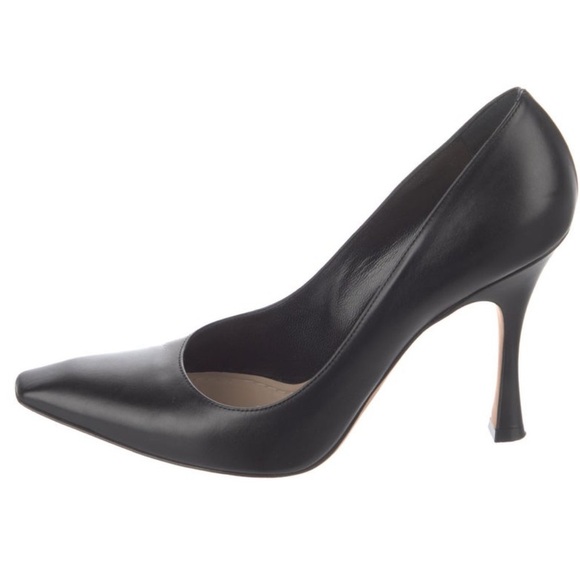 Christian Dior Black Leather Pointed Toe Pumps - Picture 1 of 6